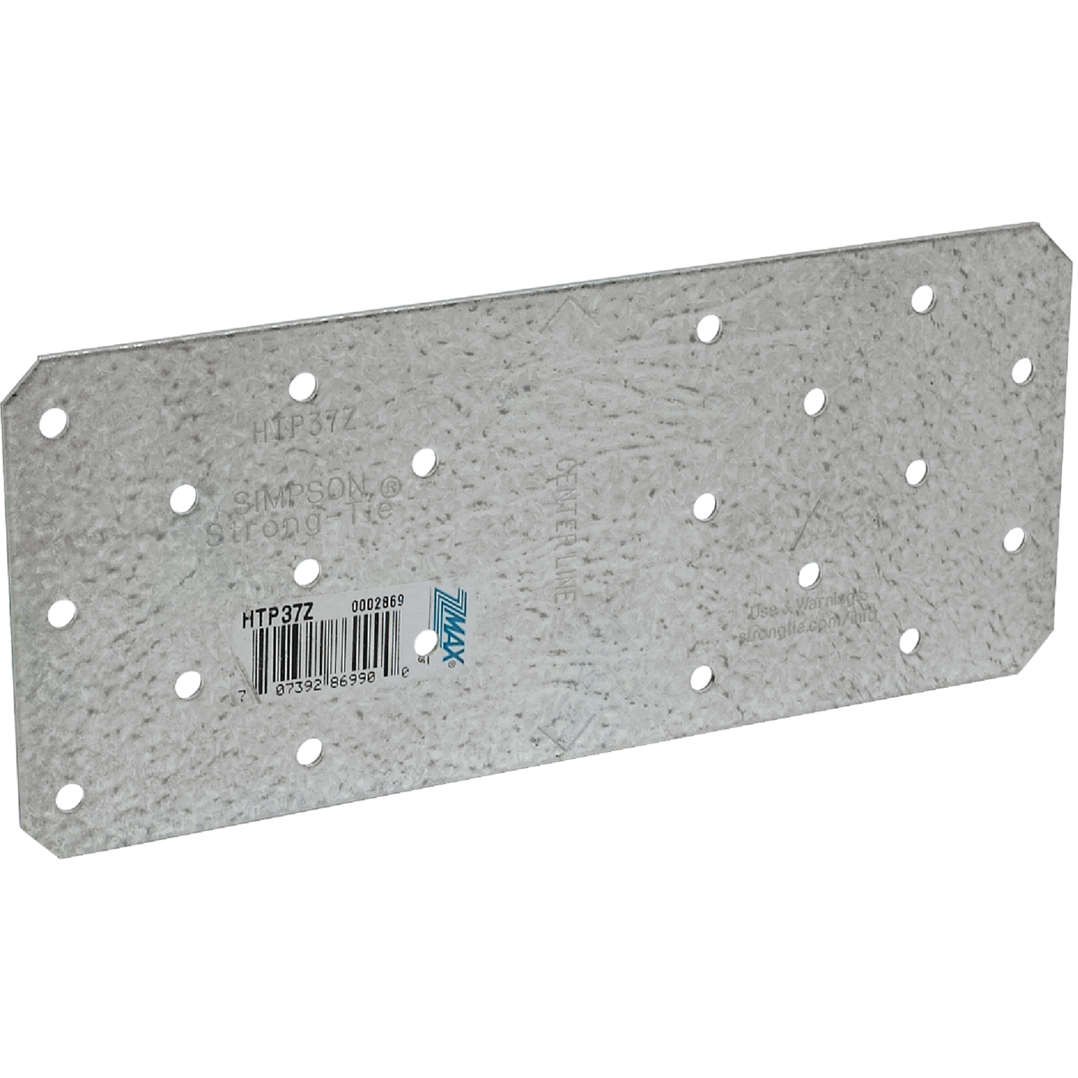 Simpson Strong-Tie 3 In. W x 7 In. L 26 ga Galvanized Steel Tie Plate
