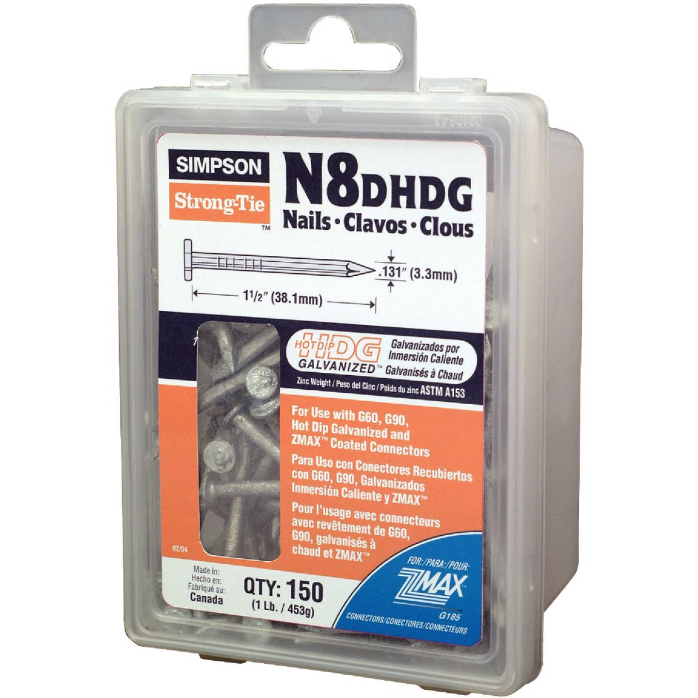 Simpson Strong-Tie 8d x 1-1/2 In. 10 ga Hot Dipped Galvanized Joist Nails (150 Ct., 1 Lb.) Image 1