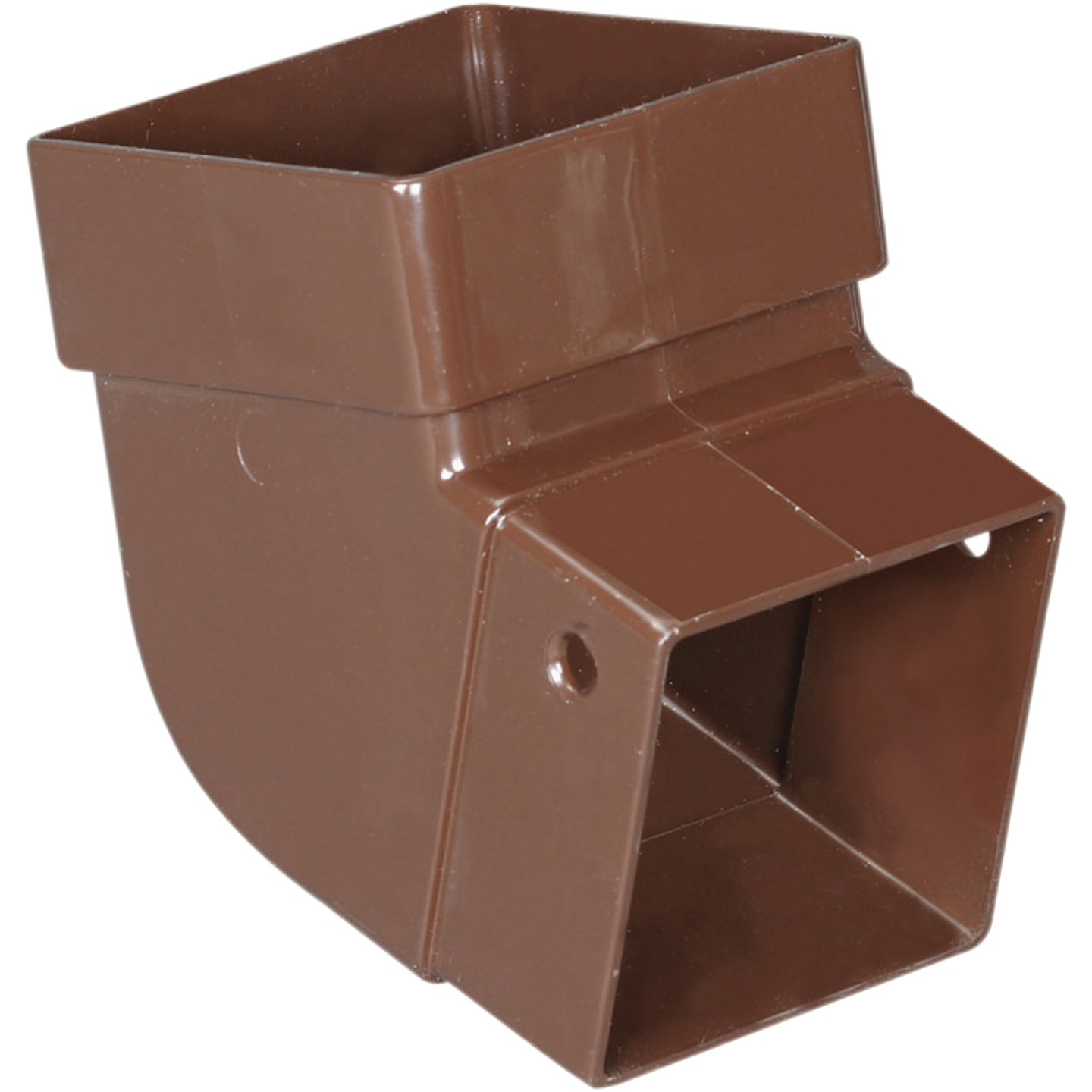 Amerimax 2 In. Contemporary Square Brown Vinyl Elbow Image 1