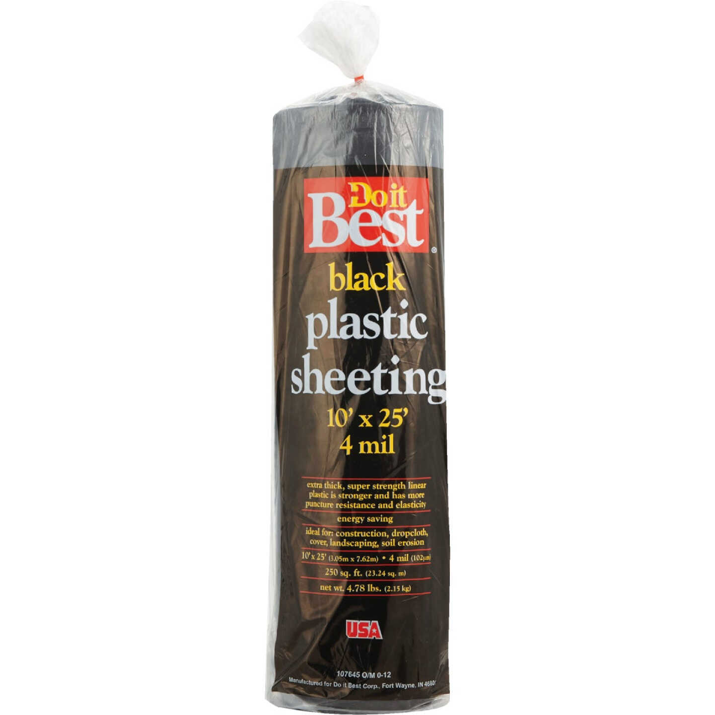 Do it Best 10 Ft. X 25 Ft. Black 4 Mil. Poly Film Sheeting Image 2