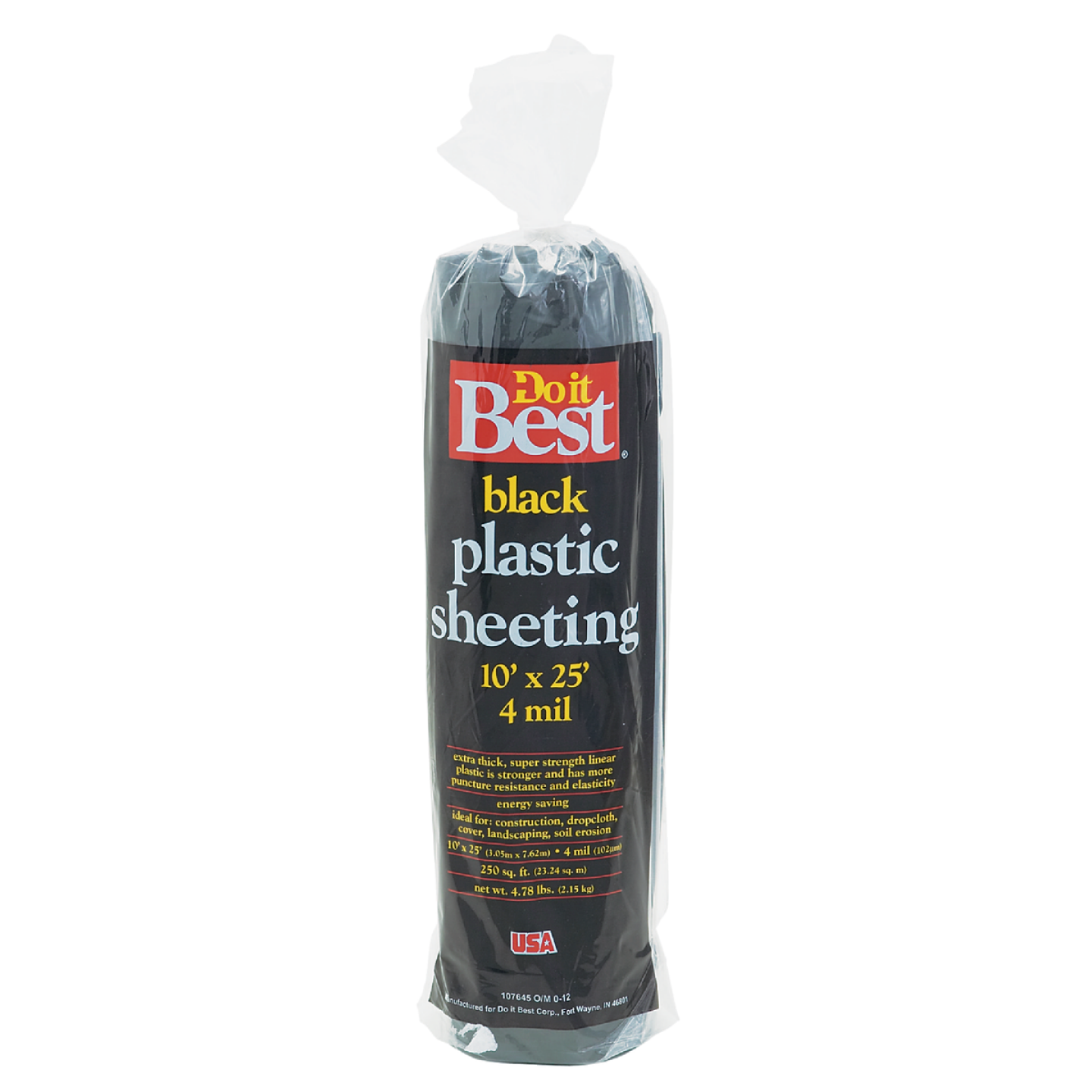 Do it Best 10 Ft. X 25 Ft. Black 4 Mil. Poly Film Sheeting Image 1