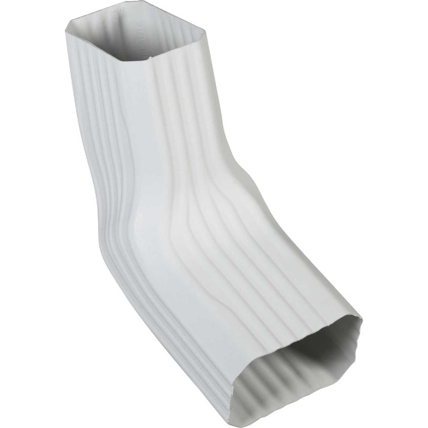 Spectra Metals 2 x 3 In. Vinyl White Front or Side Downspout Elbow Image 1