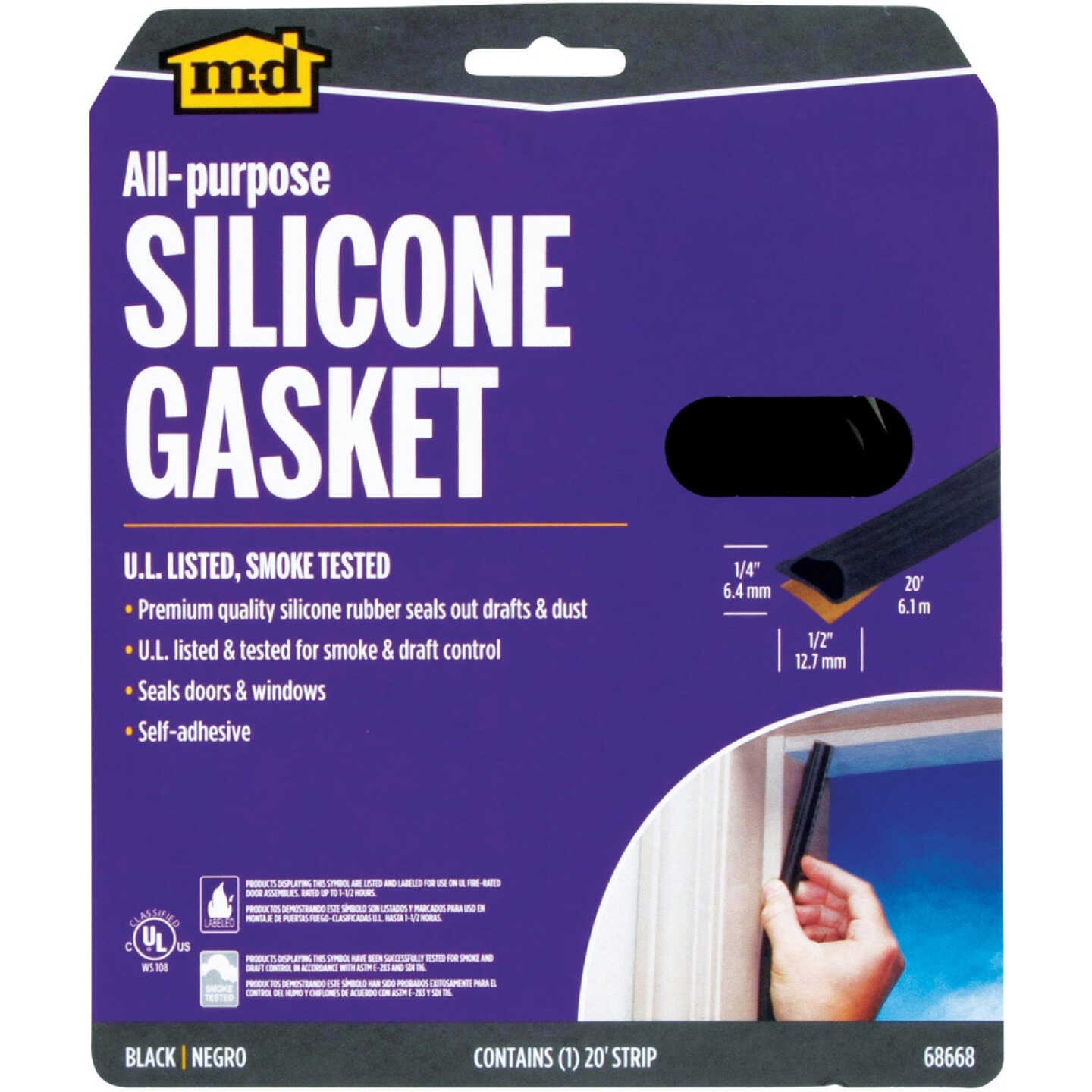 M-D Building Products 20 Ft. Black Silicone Gasket Seal for Doors and Windows Image 7
