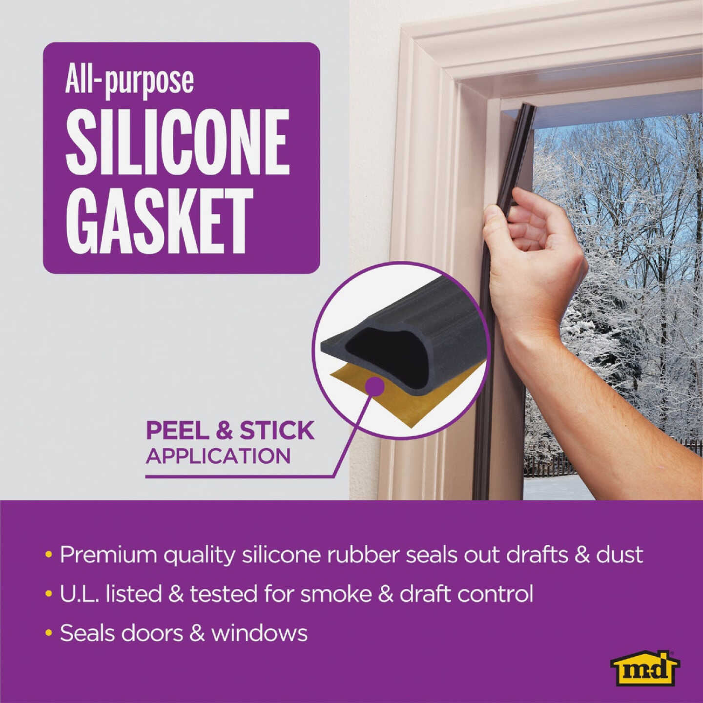 M-D Building Products 20 Ft. Black Silicone Gasket Seal for Doors and Windows Image 3