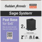 Simpson Strong-Tie Outdoor Accents Sage System Black Powder-Coated Post Base for 6x6 with Screws (2-Pack) Image 4