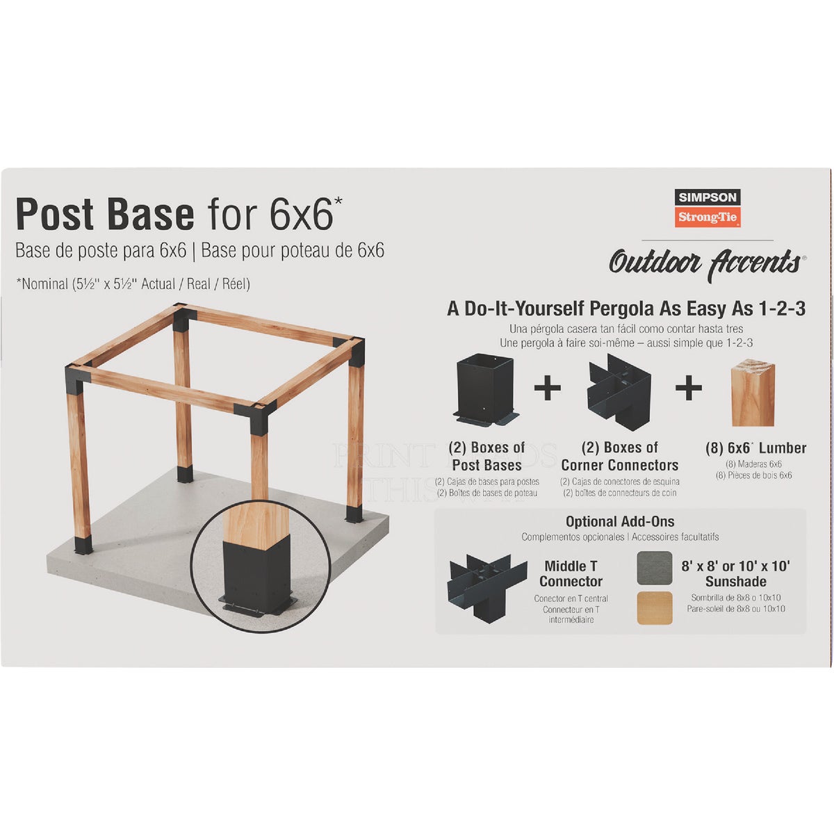 Simpson Strong-Tie Outdoor Accents Sage System Black Powder-Coated Post Base for 6x6 with Screws (2-Pack) Image 6