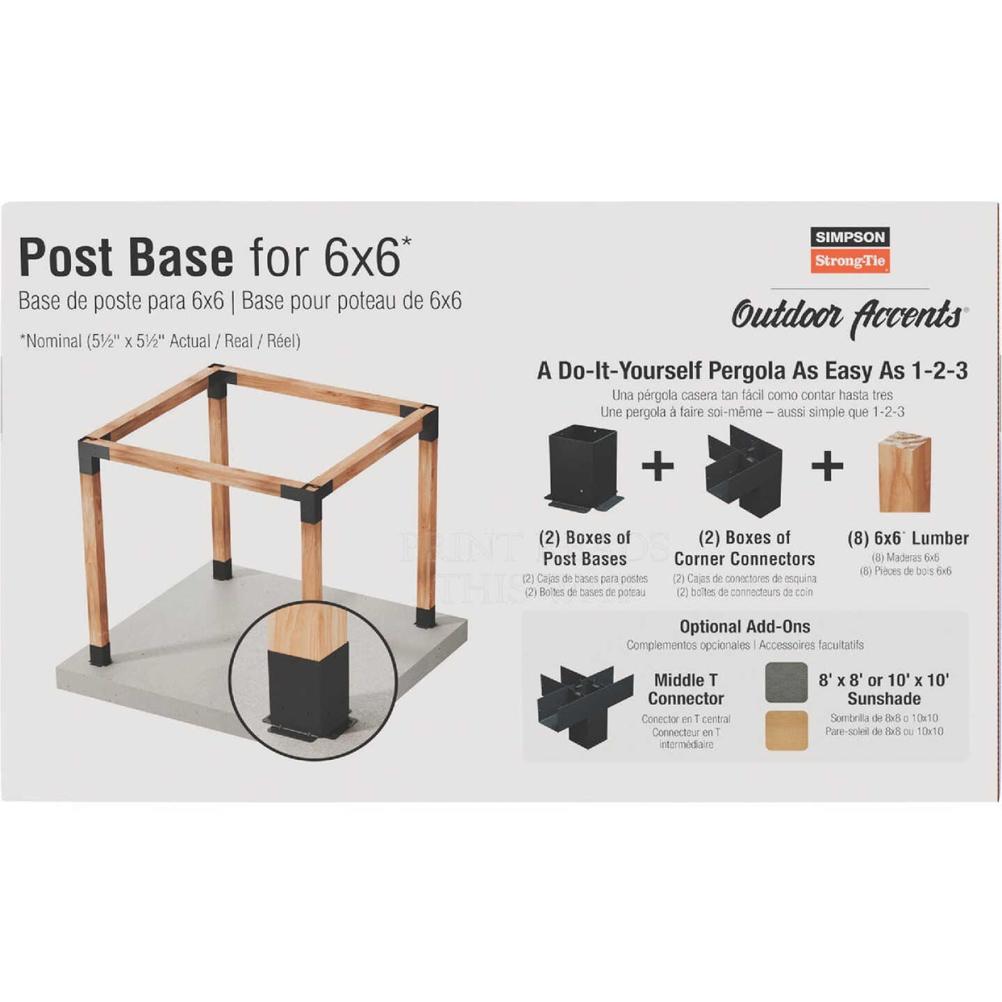 Simpson Strong-Tie Outdoor Accents Sage System Black Powder-Coated Post Base for 6x6 with Screws (2-Pack) Image 6