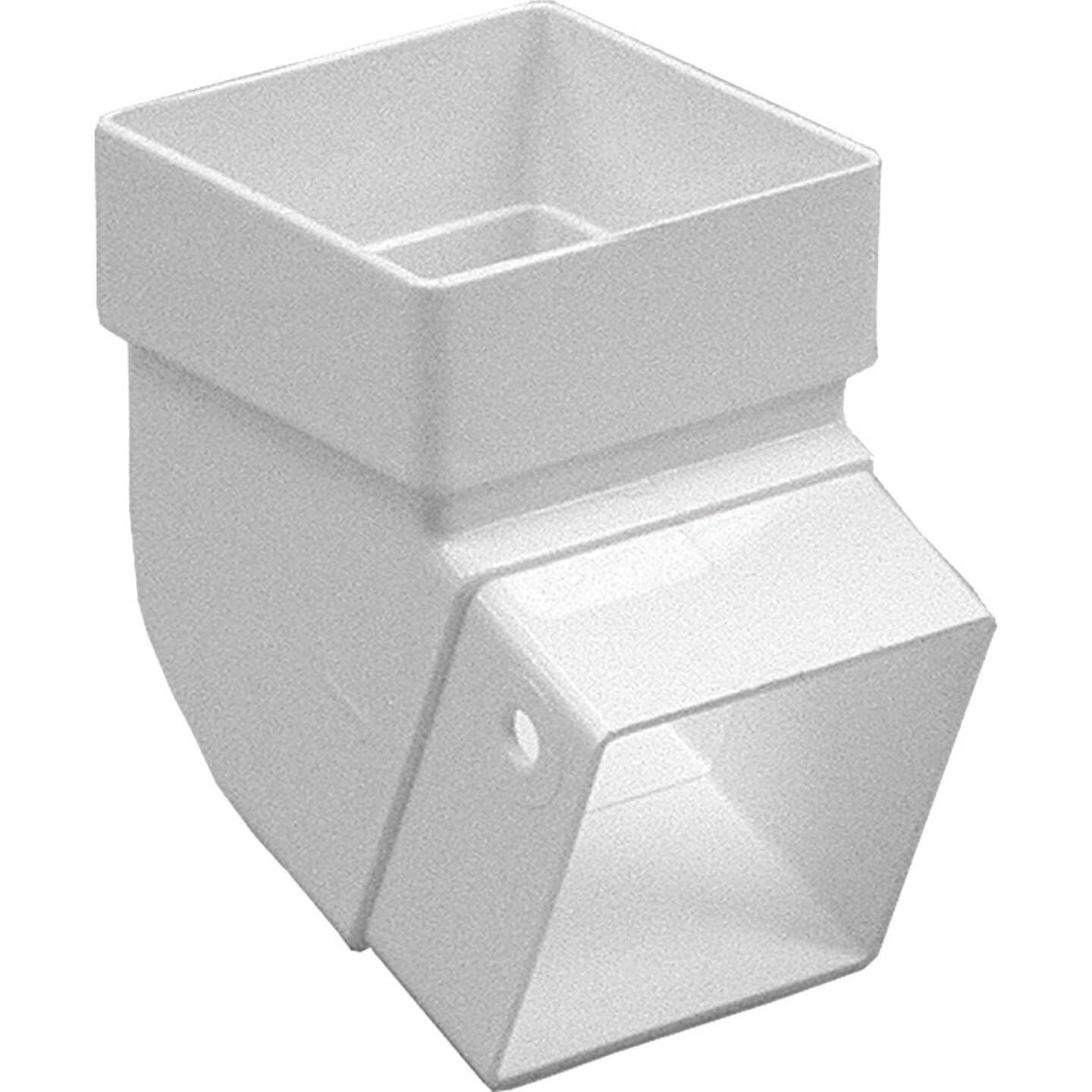 Amerimax 2 In. Contemporary Square White Vinyl Elbow Image 1