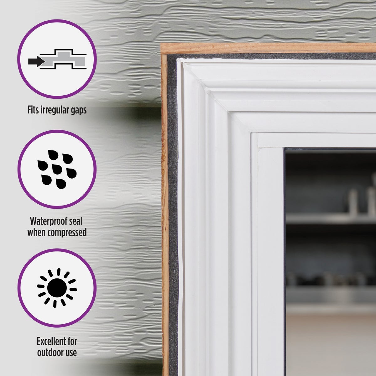 M-D Building Products PLATINUM 1 In. Neutral Expandable Foam Weatherseal for Uneven Gaps Image 4