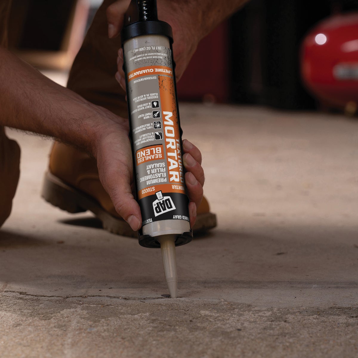 DAP Textured Mortar 10.1 Oz. Gray Premium Elastomeric Filler & Sealant Image 6