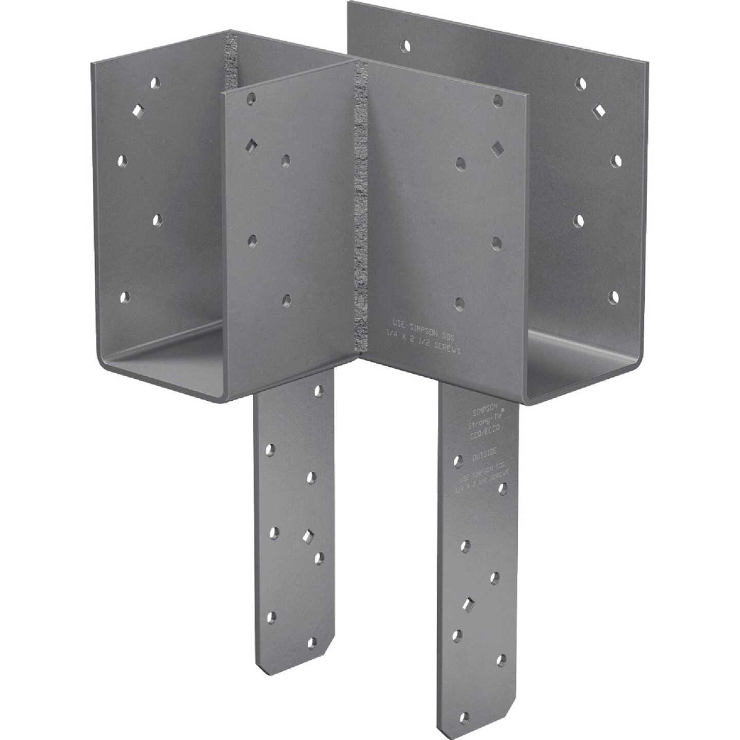 Simpson Strong-Tie ECCLLQ L-Shape End Column Cap for 4x Beam, 6x Post with Strong-Drive SDS Screws, Skewed Left Image 1