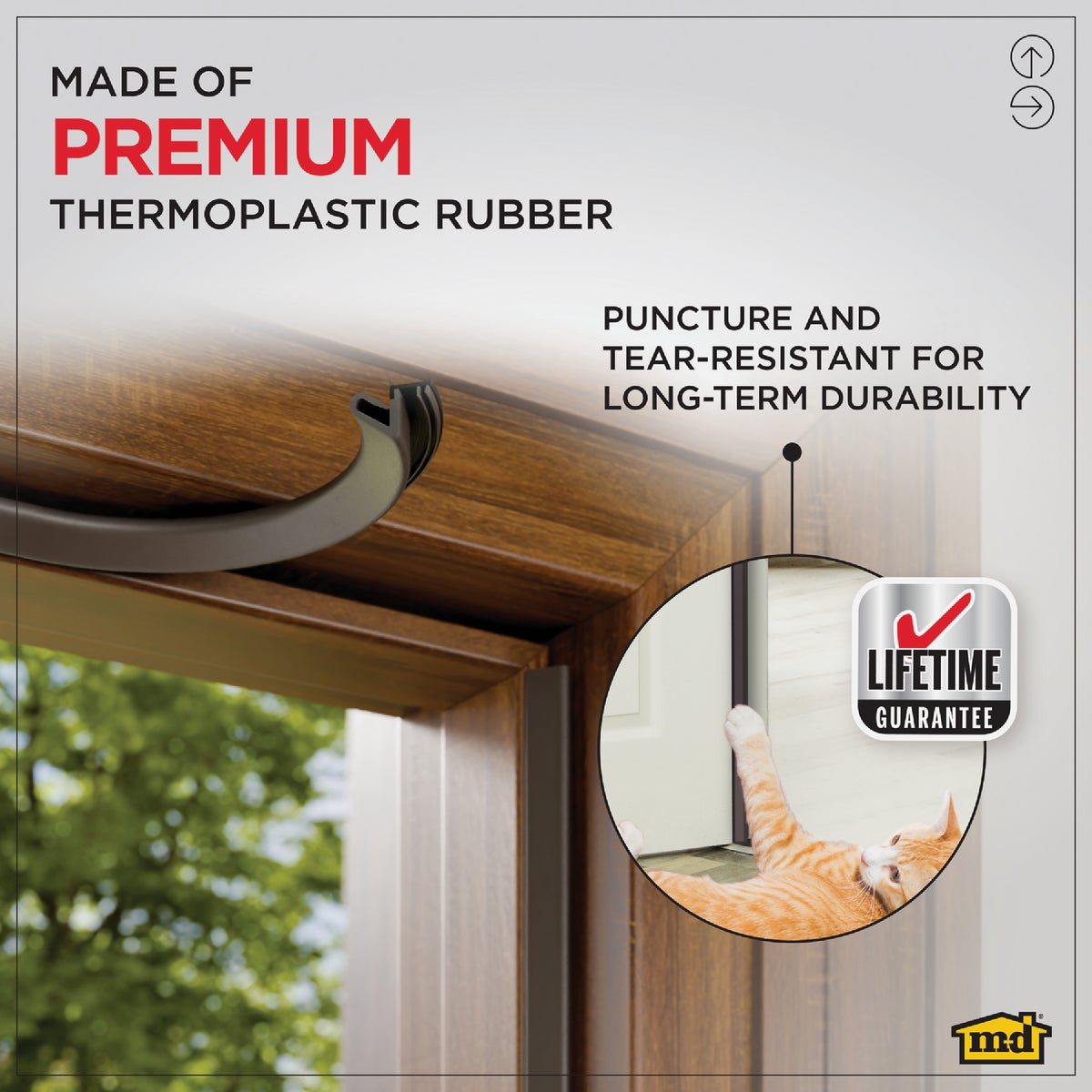 M-D Building Products 81 In. Premium Rubber PLATINUM Top and Sides Door Seal for Doors with Kerf/Channel, Brown Image 3