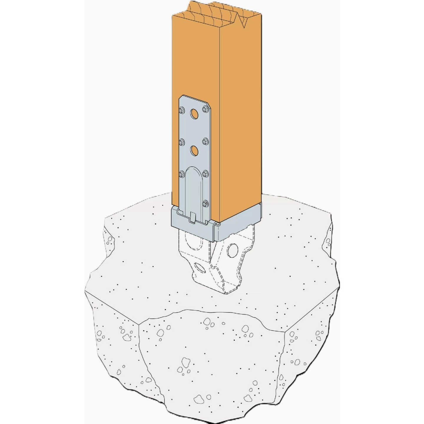 Simpson Strong-Tie ZMAX 4 In. x 4 In. 12 ga Galvanized Standoff Post Base Image 2