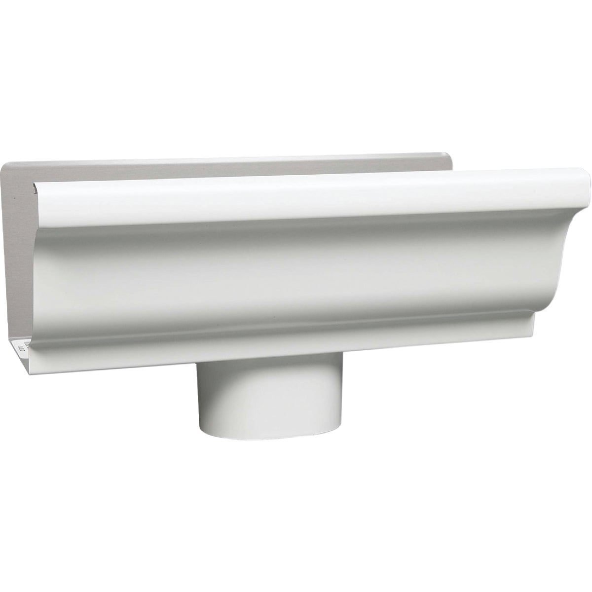 Amerimax 5 In. K Style Galvanized White Gutter Drop Outlet Image 1