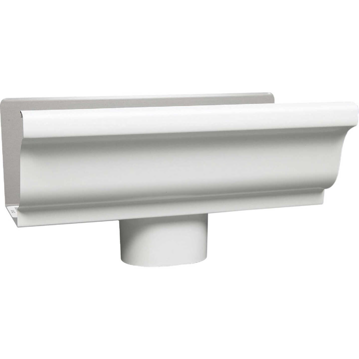 Amerimax 5 In. K Style Galvanized White Gutter Drop Outlet Image 1