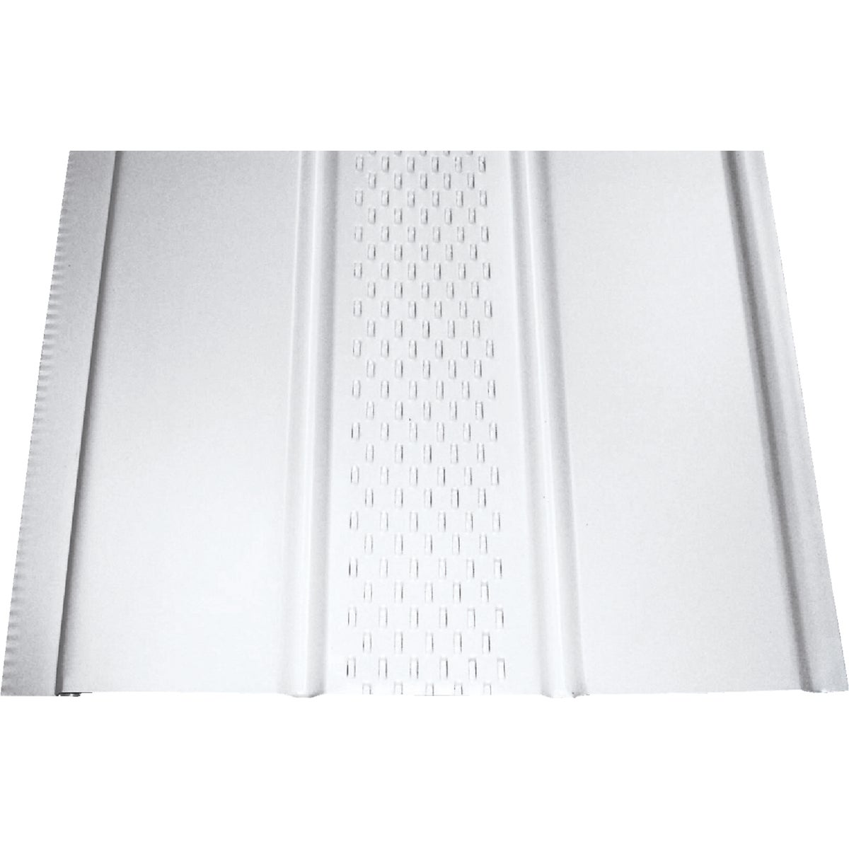 Klauer 12 In. White Center Vented Aluminum Soffit