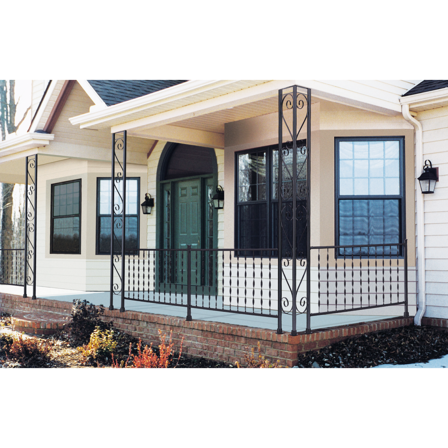 Gilpin Windsor Plus 32 In. H. x 6 Ft. L. Wrought Iron Railing Image 2