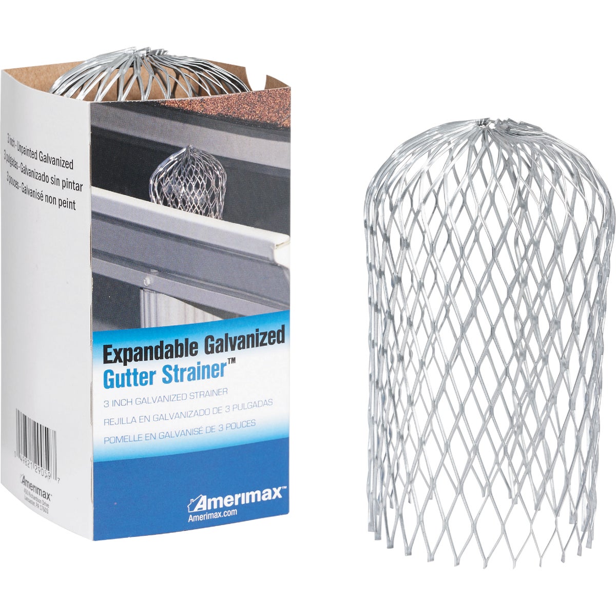Amerimax Gutter Strainer 3 In. Expanded Galvanized Gutter Guard Image 1