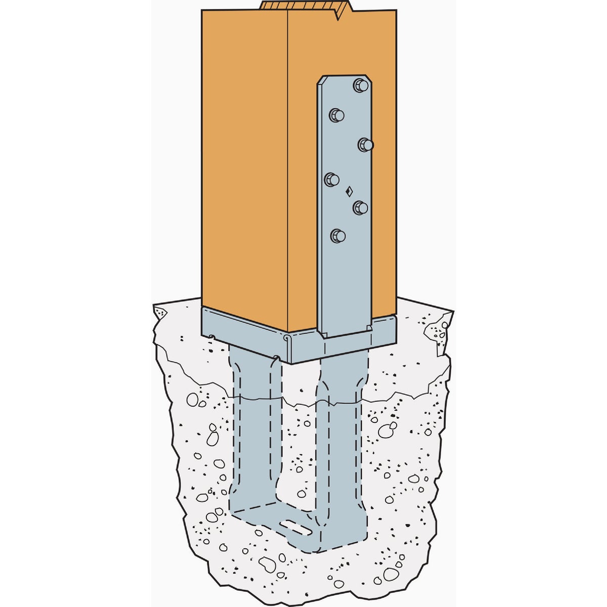 Simpson Strong-Tie 8 In. x 8 In. 12 ga Galvanized Column Base Image 2