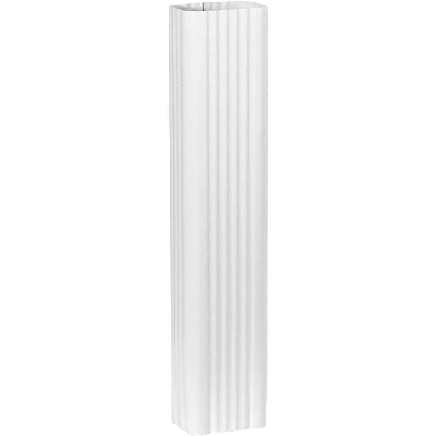 Spectra Metals 3 In. x 4 In. x 15 In. K-Style White Aluminum Downspout Extension Image 1