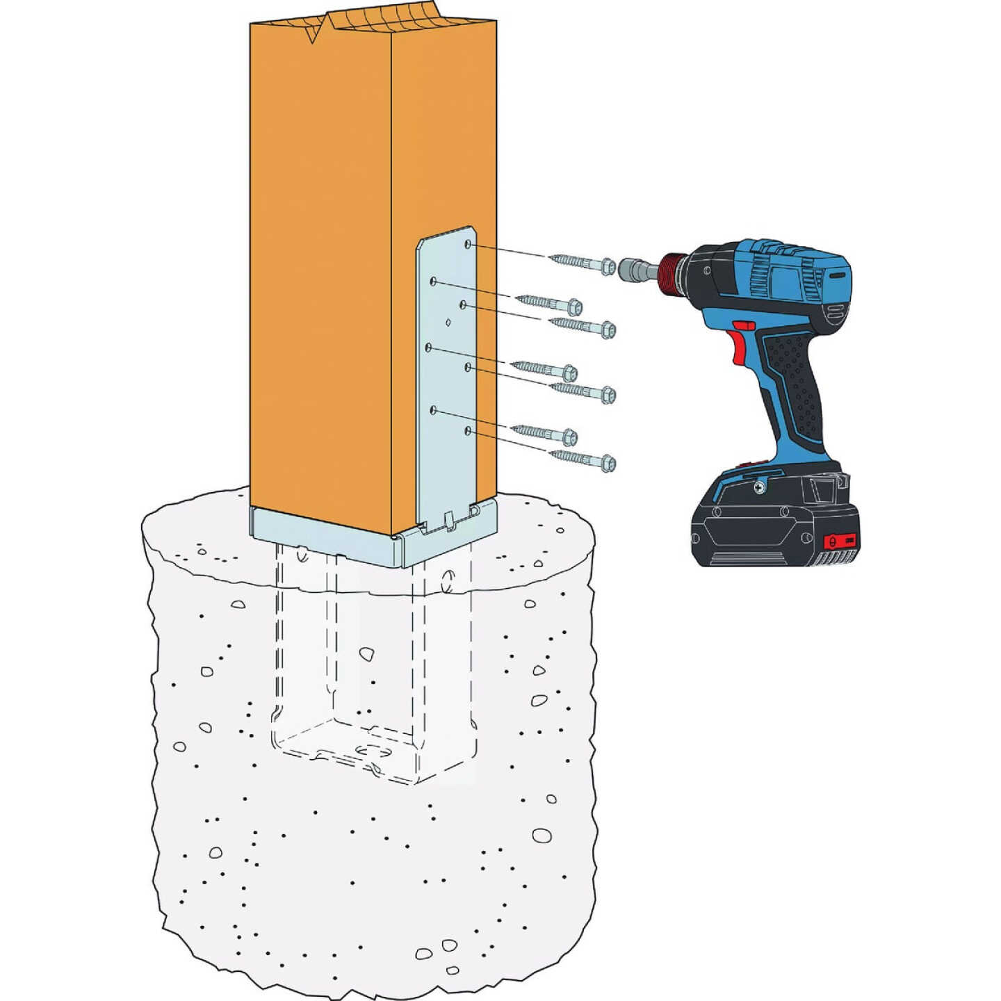 Simpson Strong-Tie 4 In. x 4 In. 12 ga Hot Dipped Galvanized Standoff Column Base Image 2