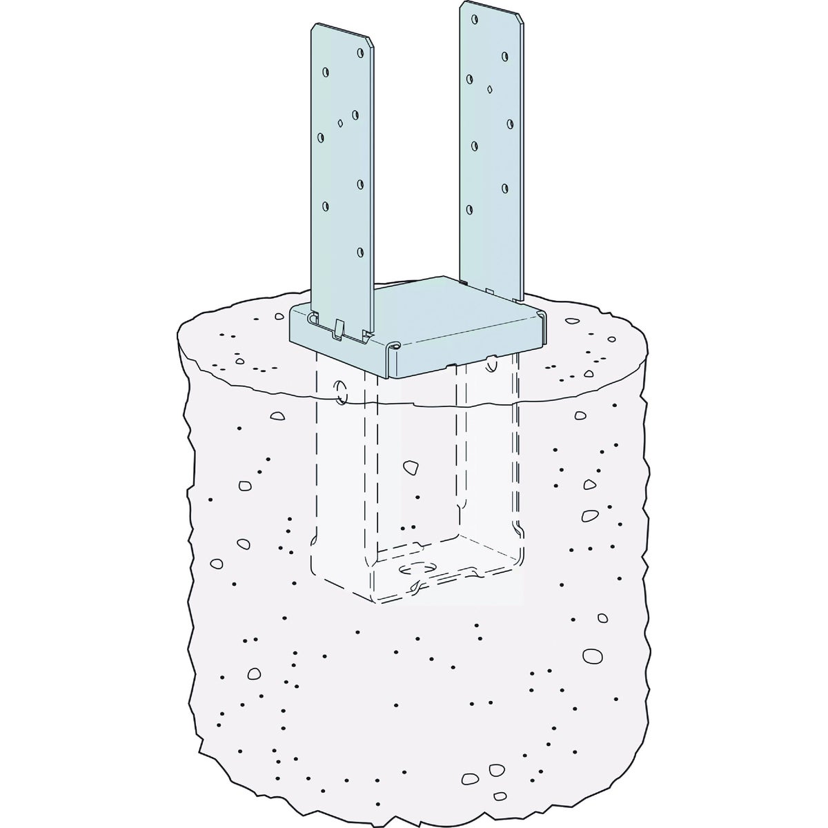 Simpson Strong-Tie 4 In. x 4 In. 12 ga Hot Dipped Galvanized Standoff Column Base Image 3