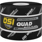 OSI QUAD 4 In. x 75 Ft. Butyl Flash Self-Adhering Flexible Flashing Tape, Black Roll Image 1
