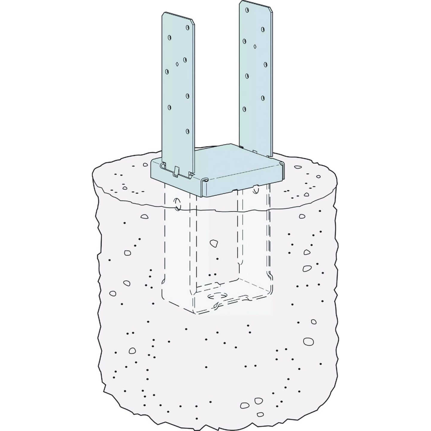 Simpson Strong-Tie 6 In. x 6 In. 12 ga Hot Dipped Galvanized Standoff Column Base Image 2