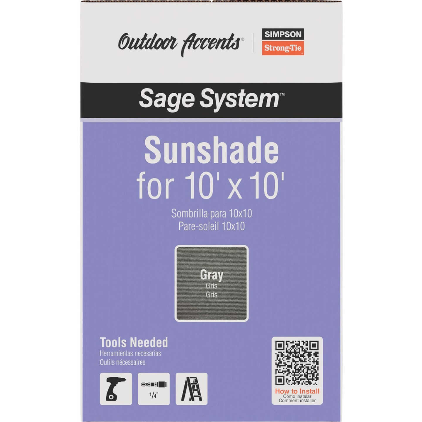 Simpson Strong-Tie Outdoor Accents Sage System Sunshade for 10 Ft. x 10 Ft. Pergola, Gray Image 5
