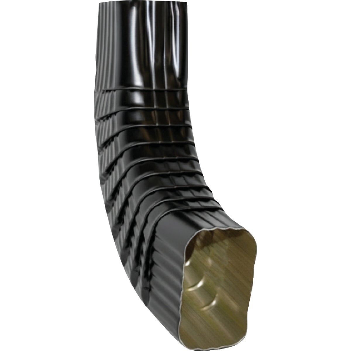 Spectra Metals 2 In. x 3 In. Aluminum Black Side Downspout Elbow Image 2