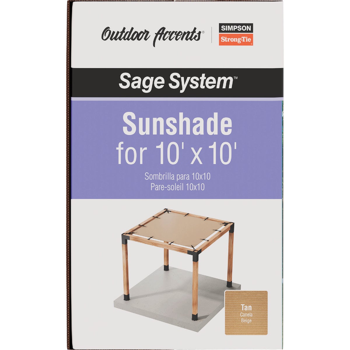 Simpson Strong-Tie Outdoor Accents Sage System Sunshade for 10 Ft. x 10 Ft. Pergola, Tan Image 6