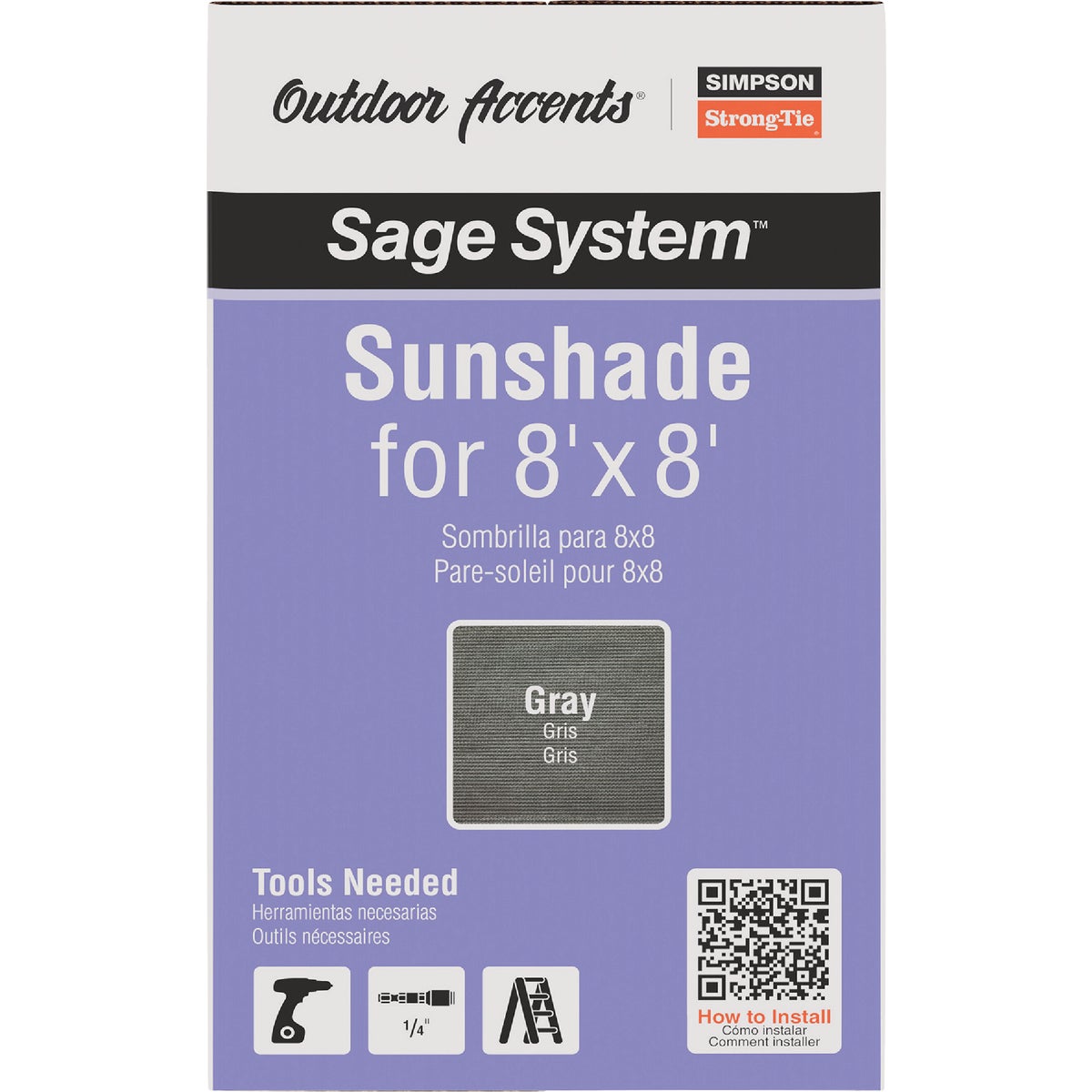Simpson Strong-Tie Outdoor Accents Sage System Sunshade for 8 Ft. x 8 Ft. Pergola, Gray Image 4