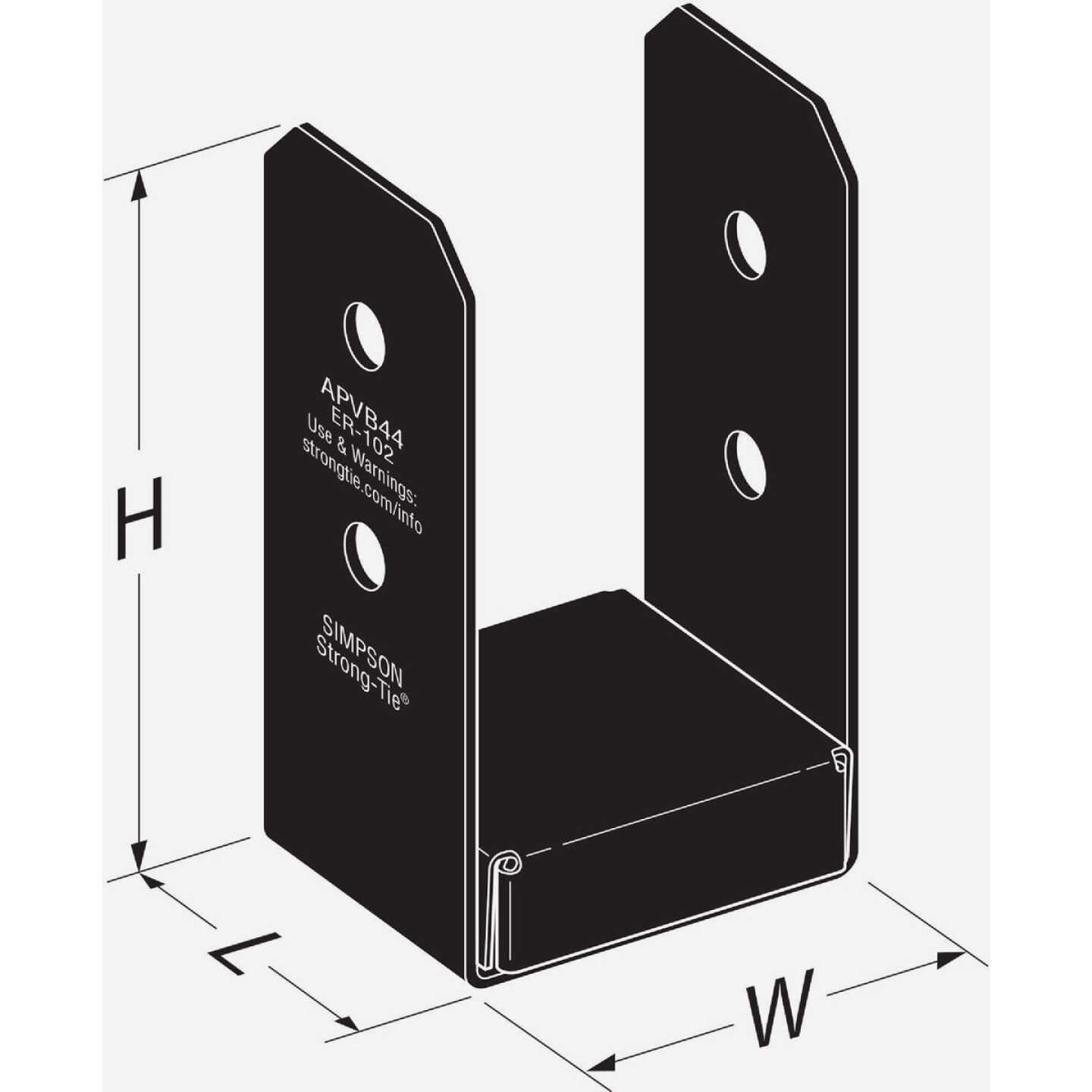 Simpson Strong-Tie Outdoor Accents Avant Collection ZMAX 4X4 Black Post Base Image 3