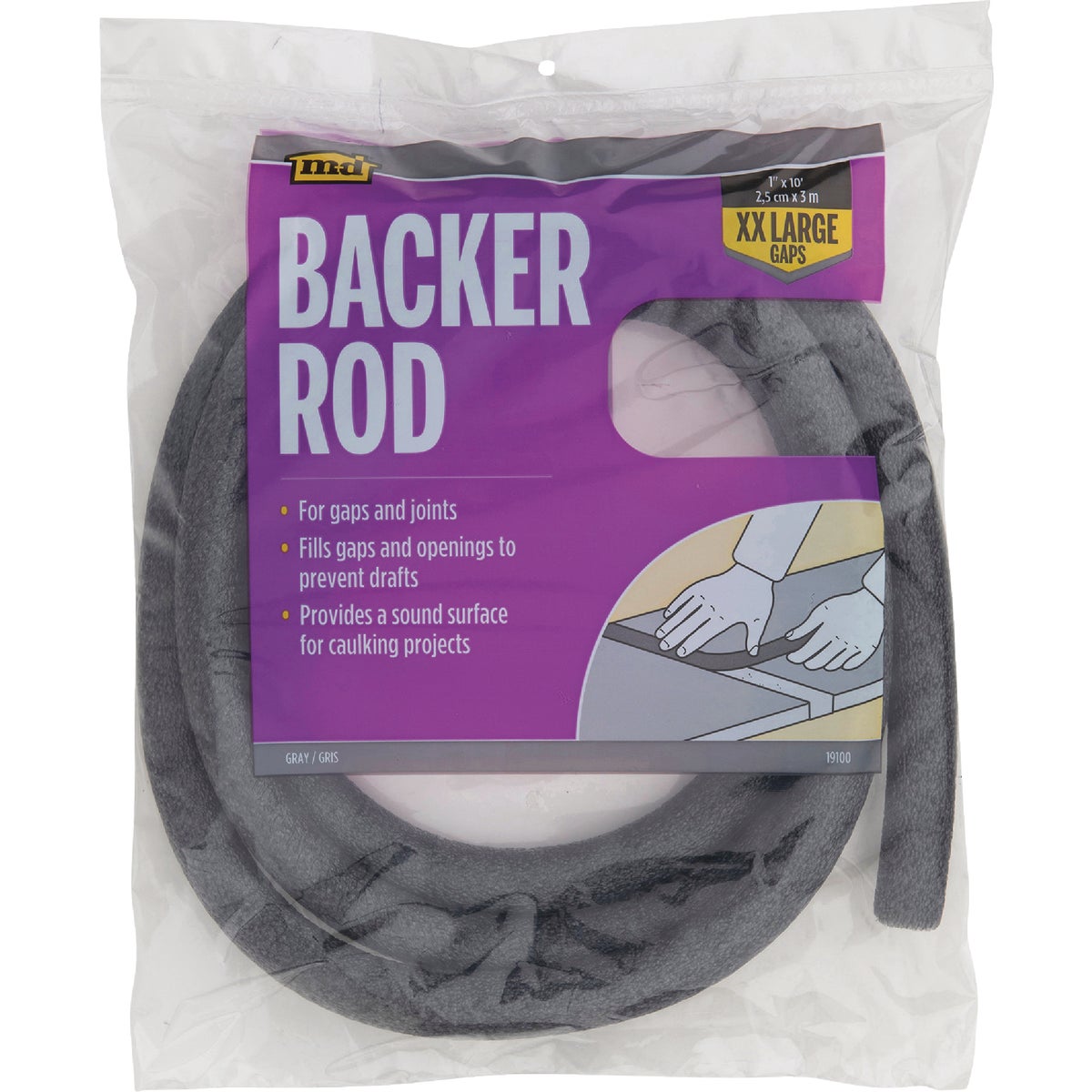 M-D Building Products 10 Ft. Gray Foam Backer Rod for XX-Large 1 In. Gaps and Joints