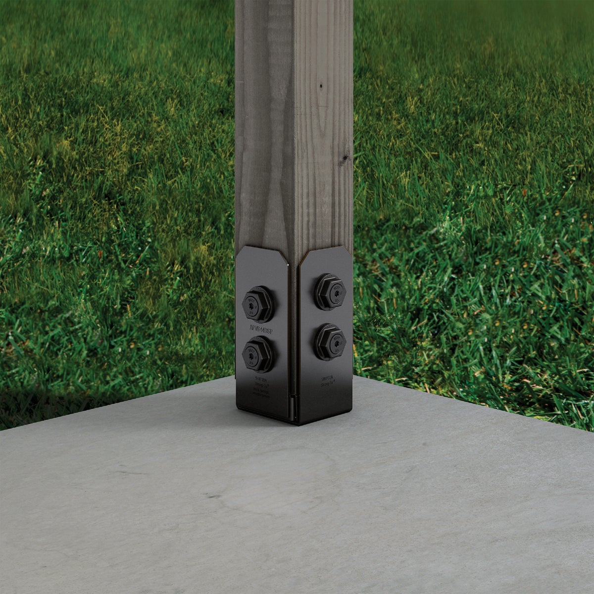 Simpson Strong-Tie Outdoor Accents Avant Collection ZMAX 4X Black Post Base Side Plate (2 Ct.) Image 5