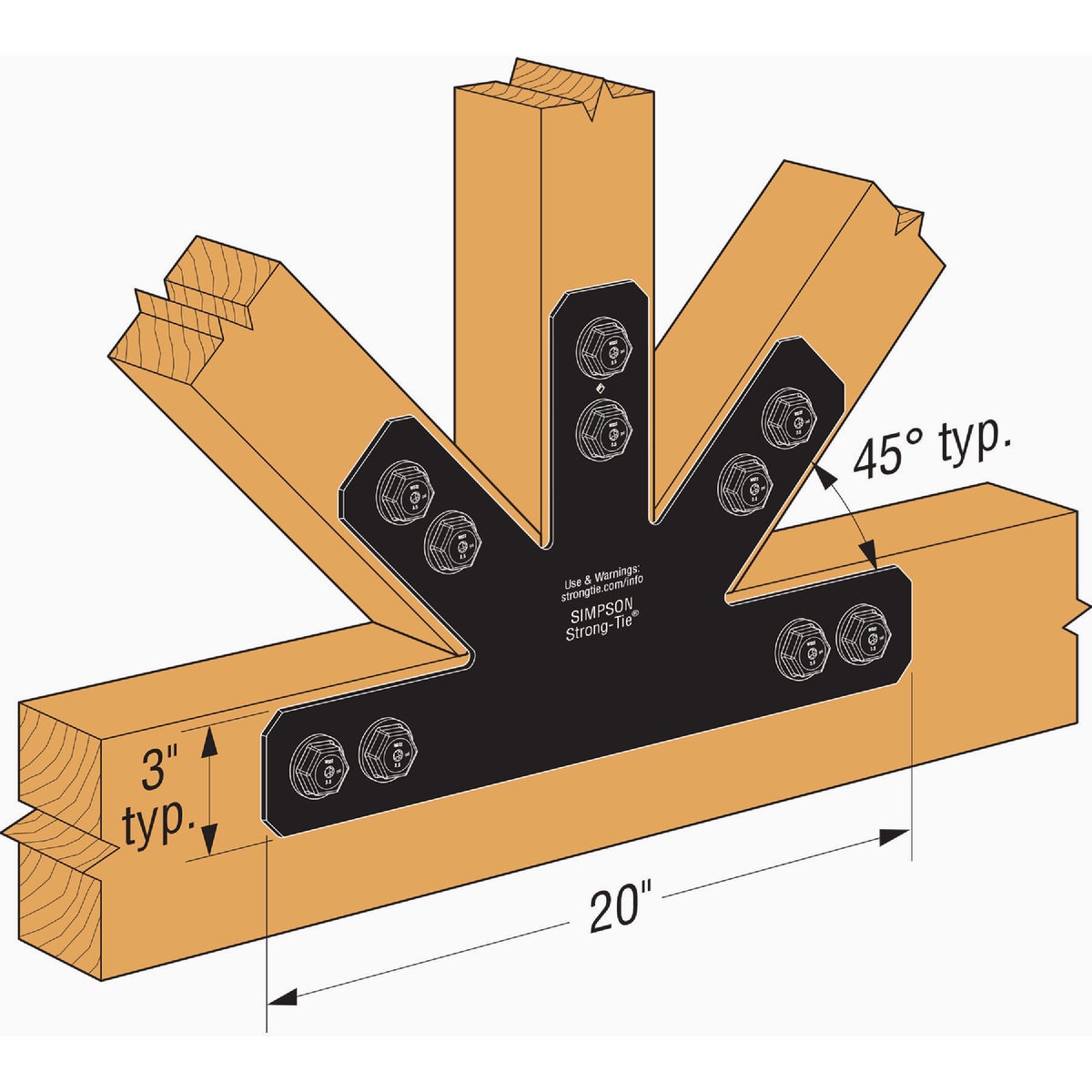 Simpson Strong-Tie Black Powder-Coated Gable T-Plate Image 3