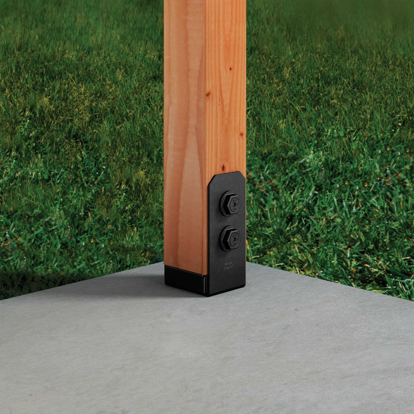 Simpson Strong-Tie Outdoor Accents Avant Collection ZMAX 4X4 Black Rough Post Base Image 3