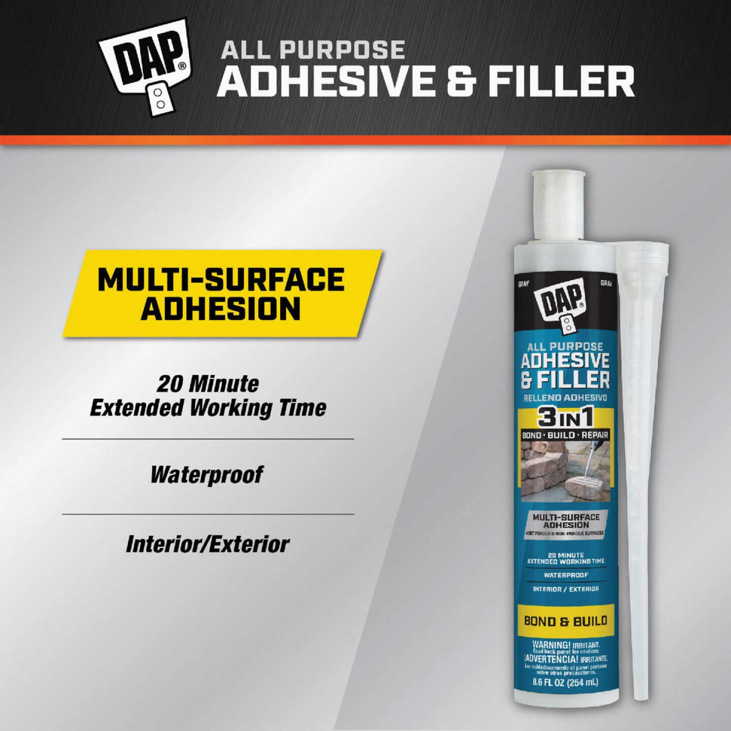 DAP 8.6 Oz. All Purpose Adhesive & Filler Image 2