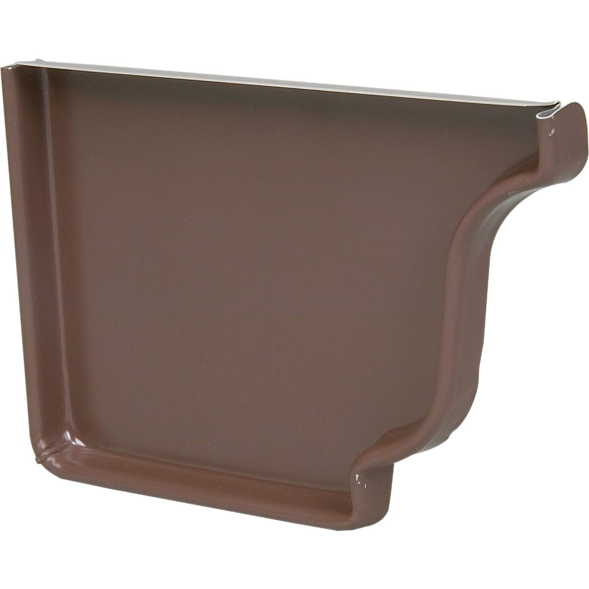 Amerimax 4 In. Galvanized Brown K-Style Left Gutter End Gap