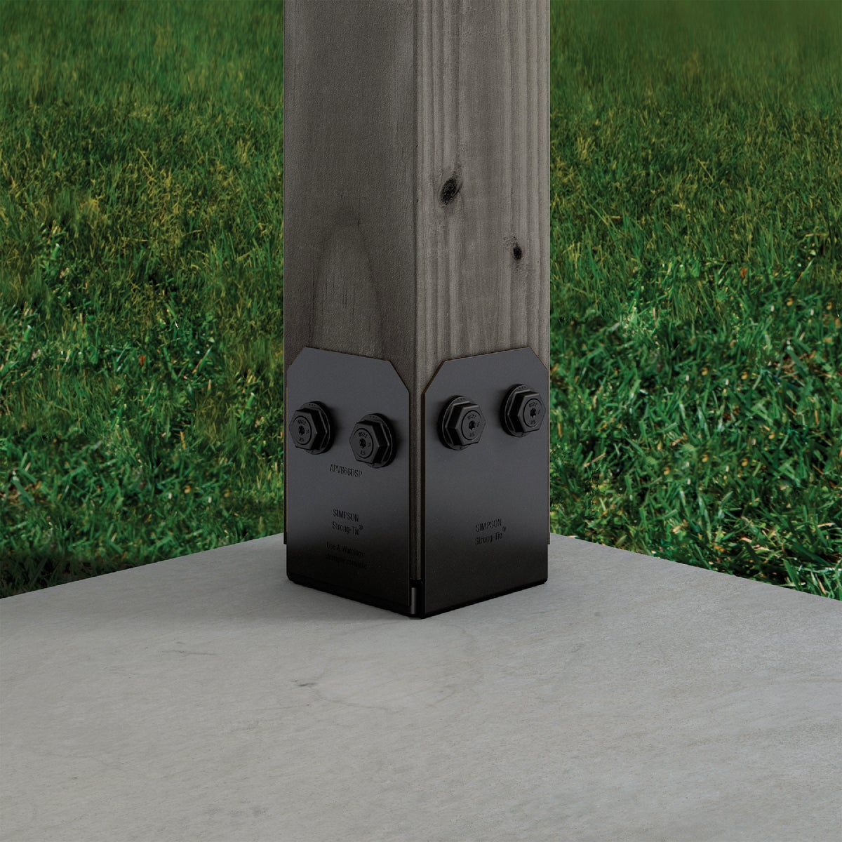 Simpson Strong-Tie Outdoor Accents Avant Collection ZMAX 6X Black Post Base Side Plate (2 Ct.) Image 5