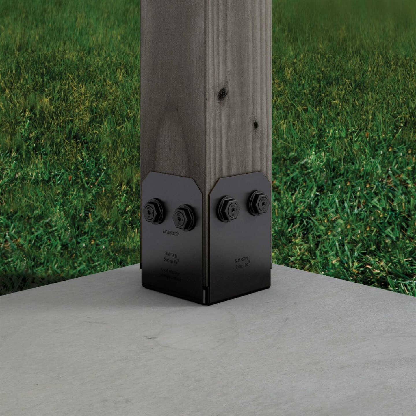 Simpson Strong-Tie Outdoor Accents Avant Collection ZMAX 6X Black Post Base Side Plate (2 Ct.) Image 5