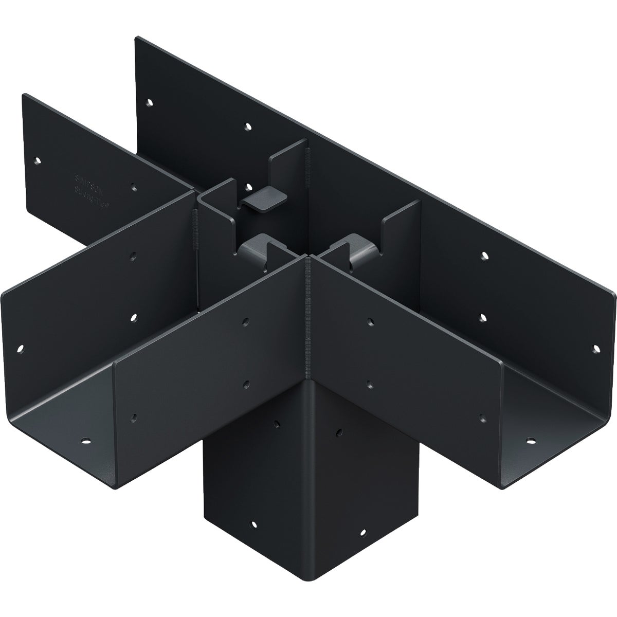 Simpson Strong-Tie Outdoor Accents Sage System Black Powder-Coated Middle-T Connector for 4x4 with Screws Image 4
