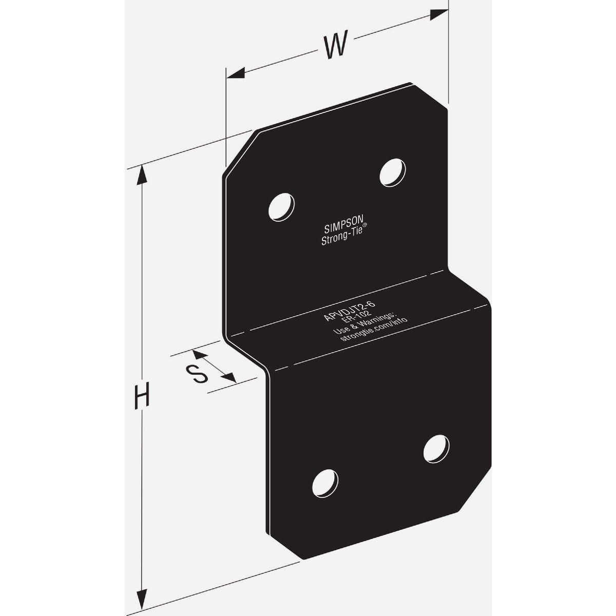 Simpson Strong-Tie Outdoor Accents Avant Collection ZMAX 2X 6 In. Black Deck Joist Tie Image 2