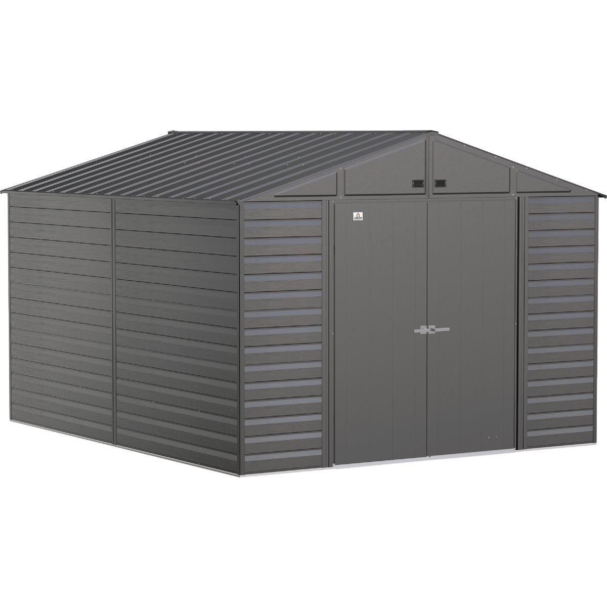 Arrow Select 10 Ft. x 12 Ft. Galvanized Steel Storage Shed, Charcoal