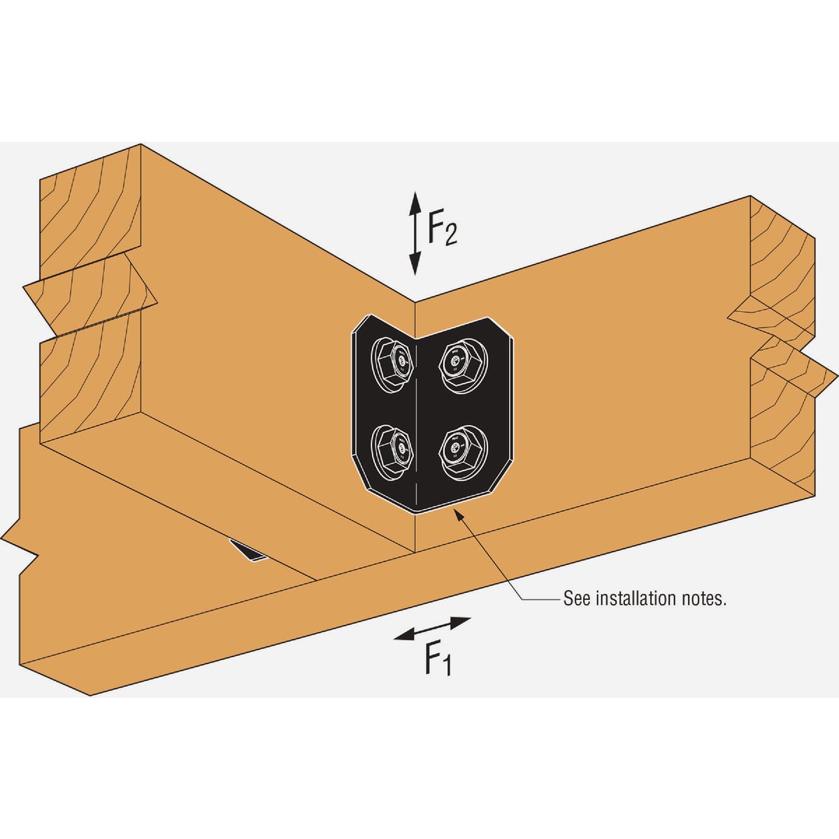 Simpson Strong-Tie Outdoor Accents Avant Collection ZMAX 6X 90 Deg. 12 ga Black Framing Angle Image 3