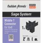 Simpson Strong-Tie Outdoor Accents Sage System Black Powder-Coated Middle-T Connector for 6x6 with Screws Image 4