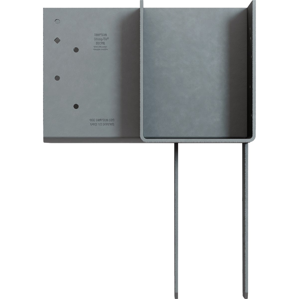 Simpson Strong-Tie ECCLRQ L-Shape End Column Cap for 6x Beam, 6x Post with Strong-Drive SDS Screws, Skewed Right Image 2