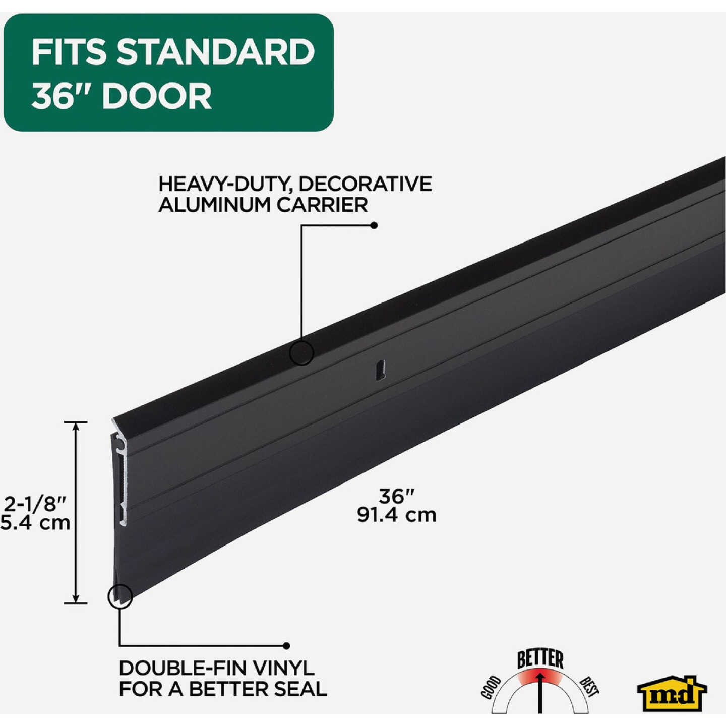 M-D Building Products 0.25 In. 36 In. Black Door Sweep Image 2