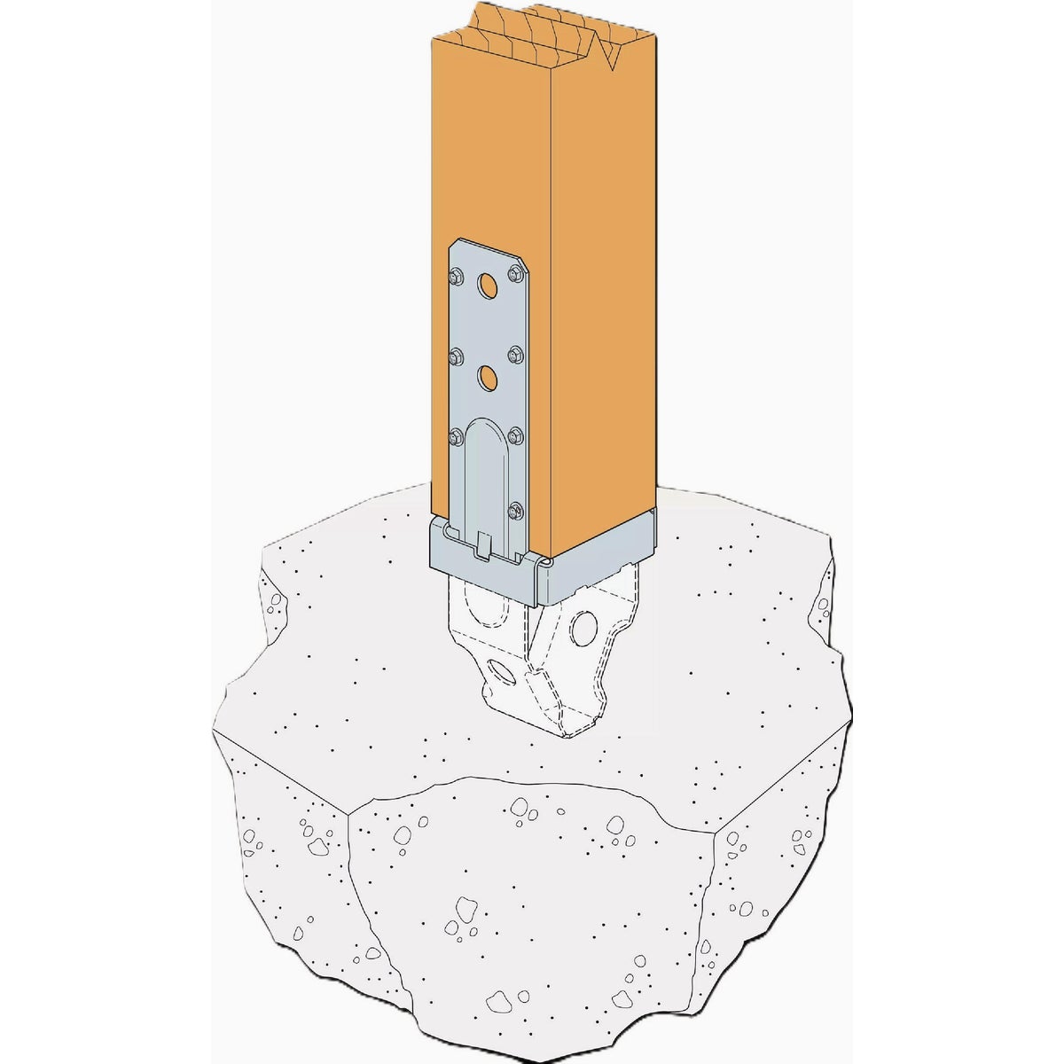 Simpson Strong-Tie ZMAX 6 In. x 6 In. 12 ga Galvanized Standoff Post Base Image 2