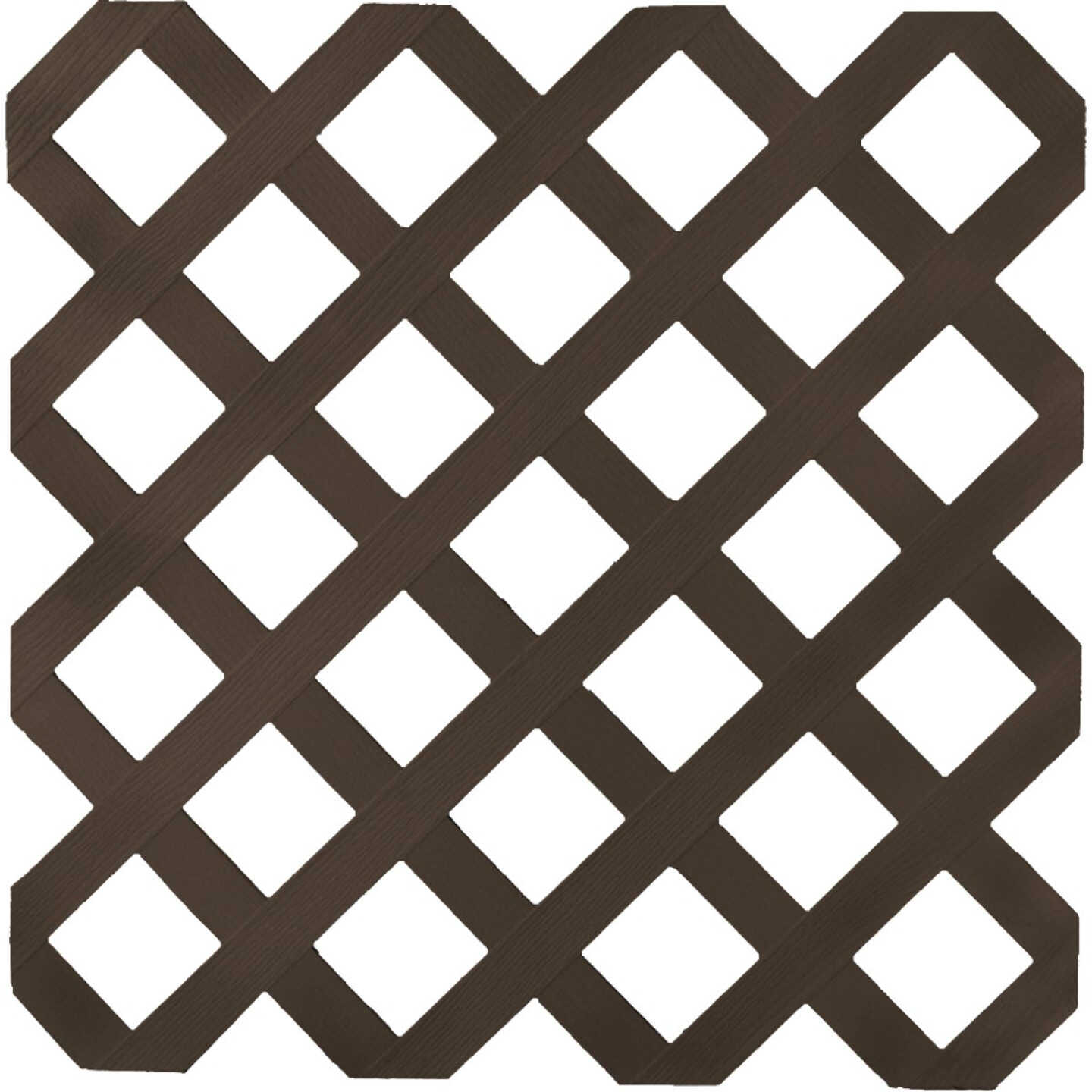 Deckorators 4 Ft. W x 8 Ft. L x 1/8 In. Thick Dark Brown Vinyl Lattice Panel Image 1